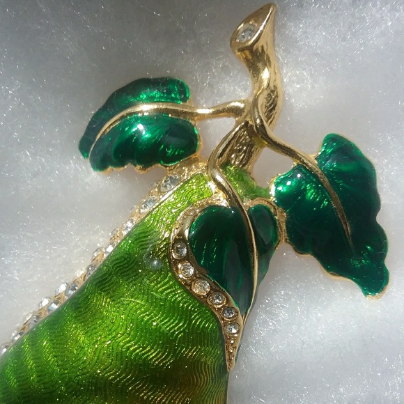 Large Berebi Pear Enamel Brooch - Picture 8 of 8